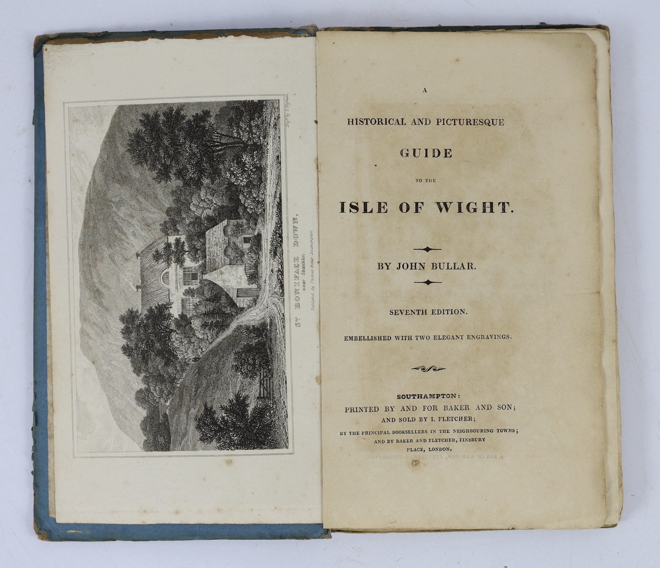 ISLE OF WIGHT: Bullar, John - A Historical and Picturesque Guide to the Isle of Wight. 7th edition. 2 plates; original printed boards, uncut, 12mo. Southampton, 1827; (Albin, John) - A New, Correct, and Much-Improved His